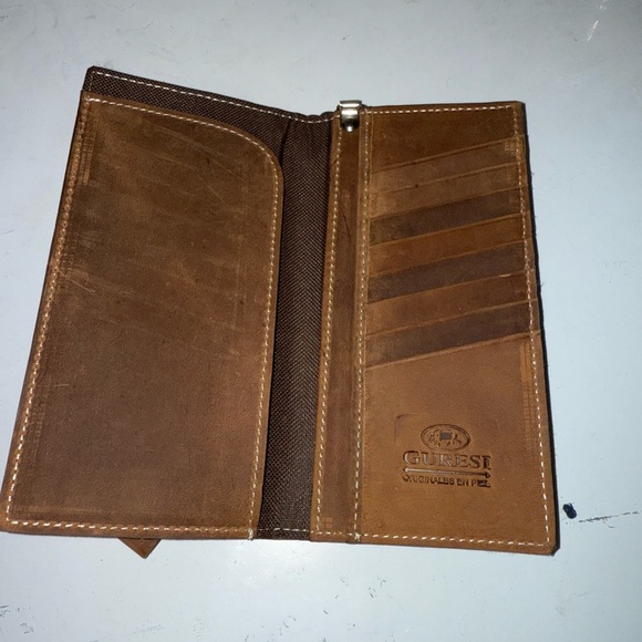 Brown and Black Leather Chain Wallet - Picture 2 of 3